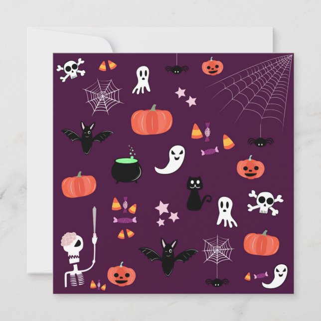 Tarjeta Festiva Día de las Brujas (Anverso)