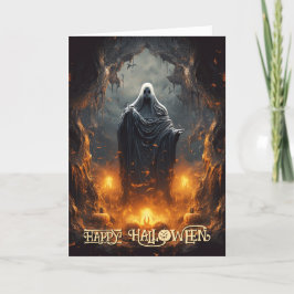 Tarjeta Festiva Día de las Brujas Fantasma Espeluznante