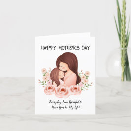 Tarjeta Festiva día de las madres de mamá e hija