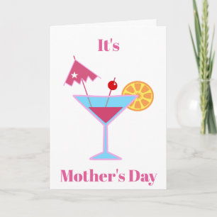 Tarjeta Festiva Día de las Madres Martini de Cóctel Divertido para