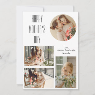 Tarjeta Festiva Día de las Madres Minimalista Elegante con Múltipl
