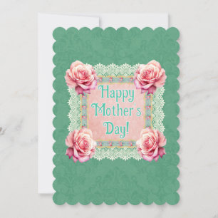 Tarjeta Festiva Día de las Madres Personalizado de Estilo Antiguo