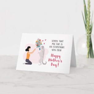 Tarjeta Festiva Día de las Madres Personalizado Mejor Mamá Perro L