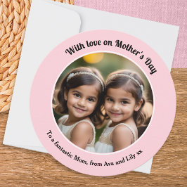 Tarjeta Festiva Día de las Madres Redondo Simple Foto Personalizad