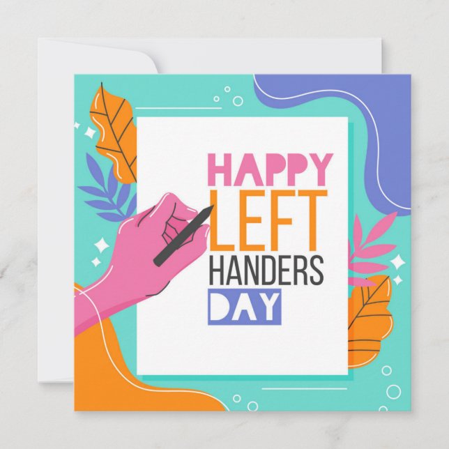 Tarjeta Festiva Día de las Manos Izquierdas (Anverso)