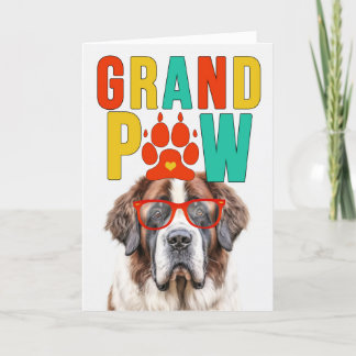 Tarjeta Festiva Día de los Abuelos de GrandDOG de St Bernard