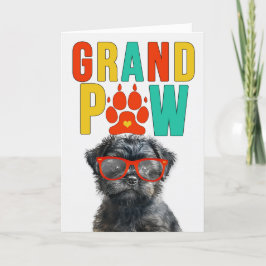 Tarjeta Festiva Día de los abuelos del GrandDOG Affenpinscher de G