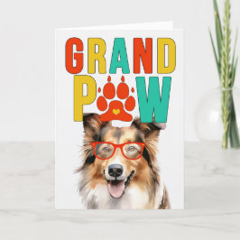 Tarjeta Festiva Día de los abuelos del GrandDOG Collie de GrandPAW
