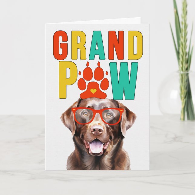 Tarjeta Festiva Día de los abuelos del GrandDOG de GrandPAW Chocol (Anverso)