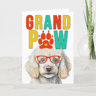 Tarjeta Festiva Día de los abuelos del GrandDOG de GrandPAW White