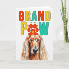 Tarjeta Festiva Día de los abuelos del GrandDOG de la Hound afgana