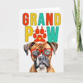 Tarjeta Festiva Día de los abuelos del GrandDOG del Boxer de Grand