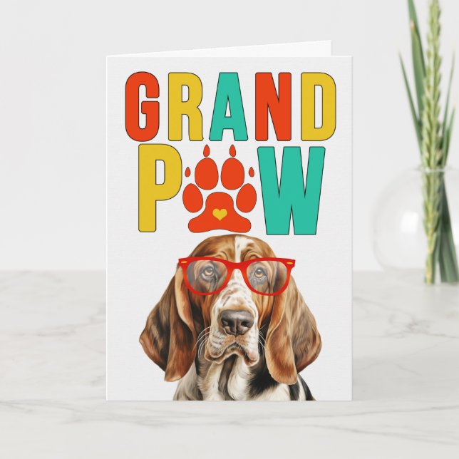 Tarjeta Festiva Día de los abuelos del GrandDOG del Hound de Grand (Anverso)