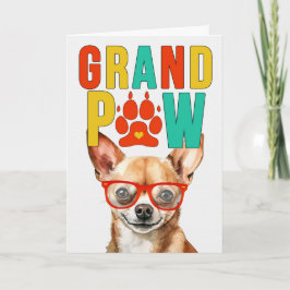 Tarjeta Festiva Día de los abuelos del GrandDOG del perro de Chihu