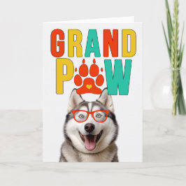 Tarjeta Festiva Día de los abuelos del GrandDOG Malamute de GrandP