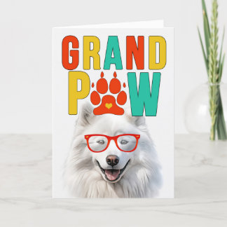 Tarjeta Festiva Día de los Abuelos del GrandDOG Samoyed de GrandPA