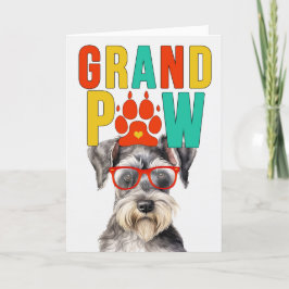 Tarjeta Festiva Día de los abuelos del GrandDOG Schnauzer de Grand