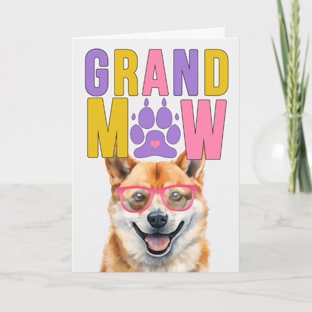 Tarjeta Festiva Día de los abuelos del GrandDOG Shiba Inu (Anverso)