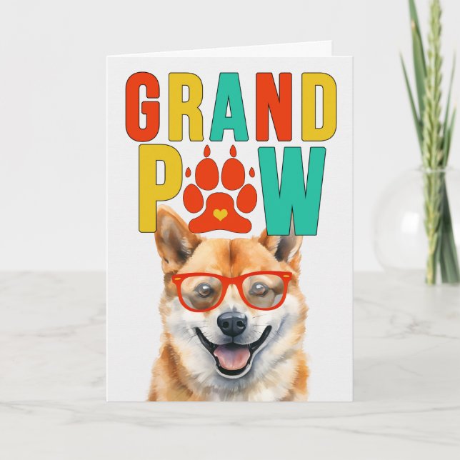 Tarjeta Festiva Día de los abuelos del GrandDOG Shiba Inu (Anverso)