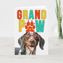 Tarjeta Festiva Día de los abuelos del perro de la cola del azul d