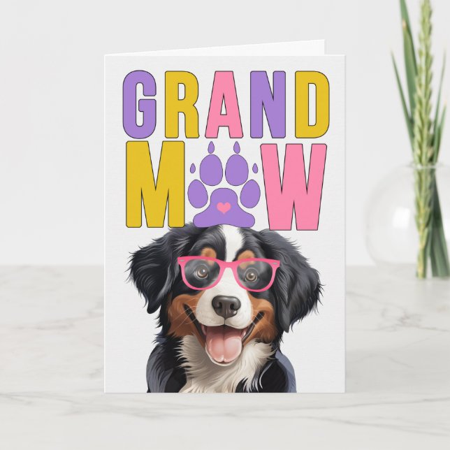 Tarjeta Festiva Día de los abuelos del perro de la montaña GranMAW (Anverso)