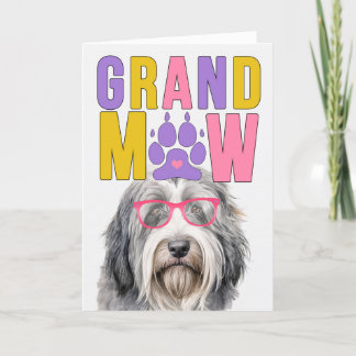 Tarjeta Festiva Día de los Abuelos Graciosos de Collie Dog con bar