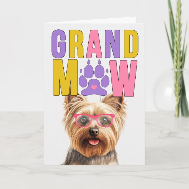 Tarjeta Festiva Día de los Abuelos Graciosos de GrandMAW Silky Ter (Anverso)