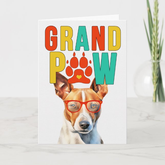Tarjeta Festiva Día de los Abuelos Graciosos del Perro de Gran PAW (Anverso)