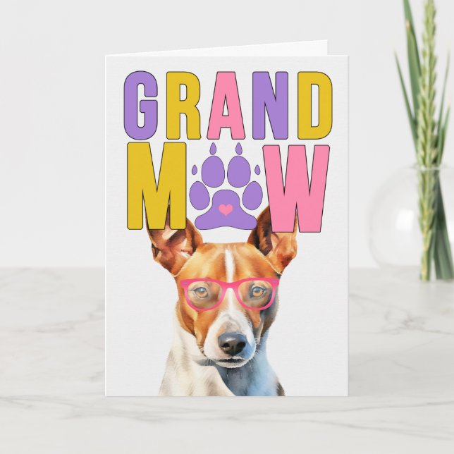 Tarjeta Festiva Día de los Abuelos Graciosos del Perro GrandMAW Ba (Anverso)
