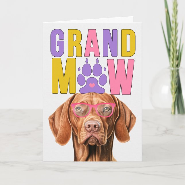 Tarjeta Festiva Día de los Abuelos Graciosos del Perro GrandMAW Vi (Anverso)