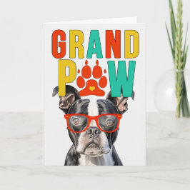 Tarjeta Festiva Día de los Abuelos GrandDOG de Boston Terrier