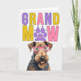 Tarjeta Festiva Día de los Abuelos GrandDOG de GrandMAW Airedale