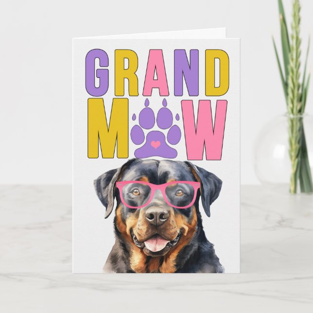 Tarjeta Festiva Día de los Abuelos GrandDOG de GrandMAW Rottweiler (Anverso)
