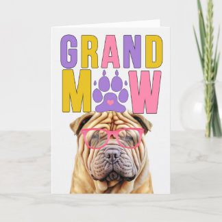 Tarjeta Festiva Día de los Abuelos GrandDOG de GrandMAW Shar Pei