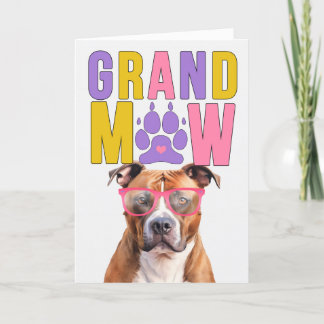 Tarjeta Festiva Día de los Abuelos GrandDOG de GrandMAW Tan Pit Bu