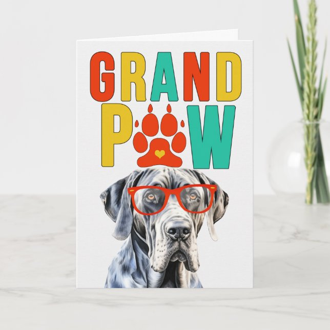 Tarjeta Festiva Día de los Abuelos GrandDOG de GrandPAW (Anverso)
