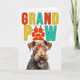 Tarjeta Festiva Día de los Abuelos GrandDOG de GrandPAW Airedale