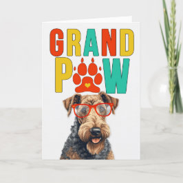 Tarjeta Festiva Día de los Abuelos GrandDOG de GrandPAW Airedale