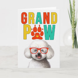 Tarjeta Festiva Día de los Abuelos GrandDOG de GrandPAW Bichon Fri