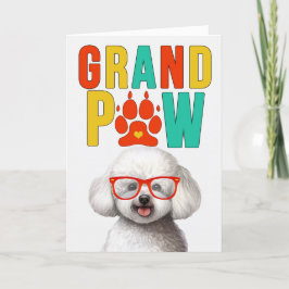 Tarjeta Festiva Día de los Abuelos GrandDOG de GrandPAW Bichon Fri