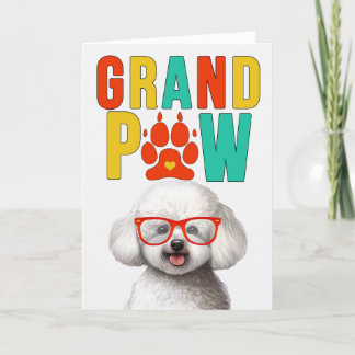 Tarjeta Festiva Día de los Abuelos GrandDOG de GrandPAW Bichon Fri
