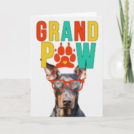 Tarjeta Festiva Día de los Abuelos GrandDOG de GrandPAW Doberman