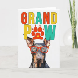 Tarjeta Festiva Día de los Abuelos GrandDOG de GrandPAW Doberman