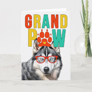 Tarjeta Festiva Día de los Abuelos GrandDOG de GrandPAW Husky