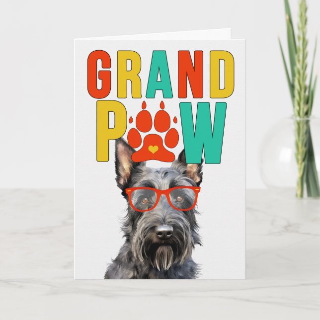 Tarjeta Festiva Día de los Abuelos GrandDOG de GrandPAW Scottie (Anverso)