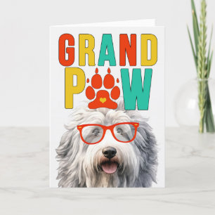 Tarjeta Festiva Día de los Abuelos GrandDOG de GrandPAW Sheepdog