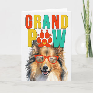 Tarjeta Festiva Día de los Abuelos GrandDOG de GrandPAW Shetland