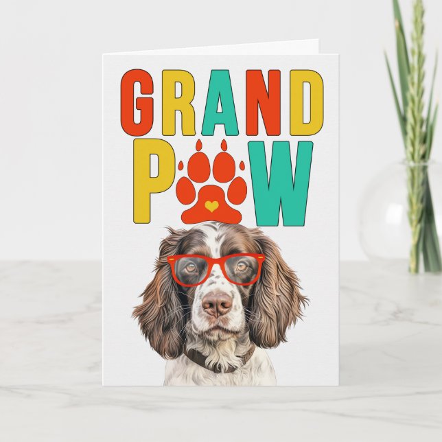 Tarjeta Festiva Día de los Abuelos GrandDOG de GrandPAW Springer (Anverso)