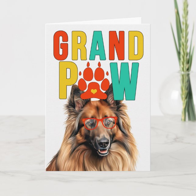 Tarjeta Festiva Día de los Abuelos GrandDOG de GrandPAW Tervuren (Anverso)