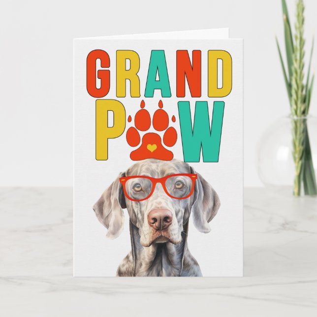 Tarjeta Festiva Día de los Abuelos GrandDOG de GrandPAW Weimaraner (Anverso)